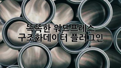 똑똑한 워드프레스 #구조화데이터 플러그인 ✨
